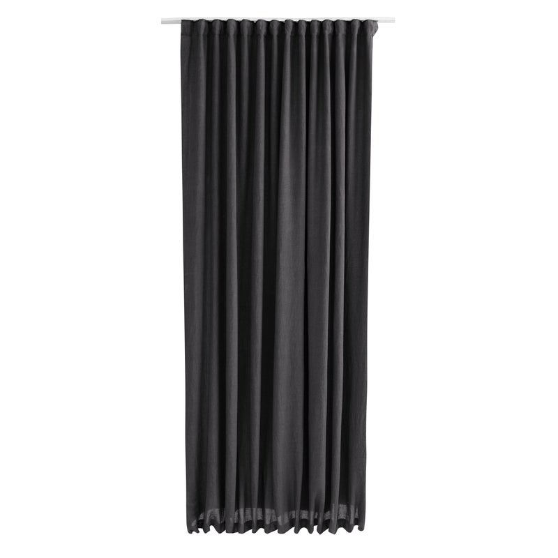 Zasłona zaciemniająca, Danae zaciemniająca, len, czarna W.280 x D.200 cm INSPIRE