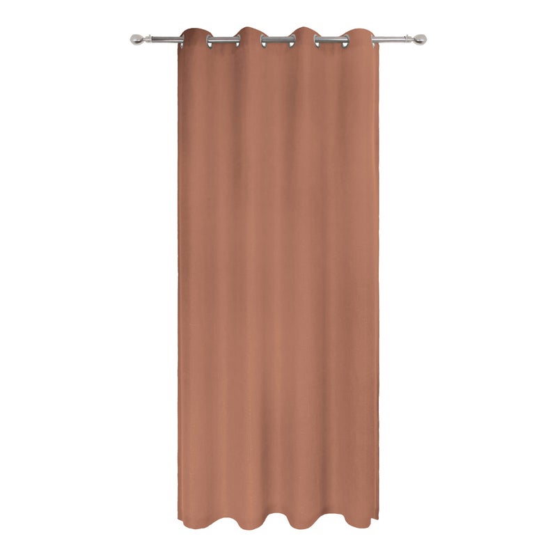 Zasłona zaciemniająca LENAYA - szer. 140 x wys. 280 cm - len - terakota - INSPIRE