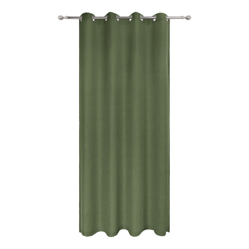 Zasłona na przelotkach Lenaya sprany len INSPIRE gładka zielona 140x280cm