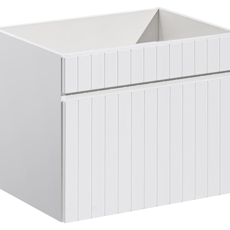 Szafka łazienkowa ICONIC White 60 cm wisząca biała ryflowana szuflada