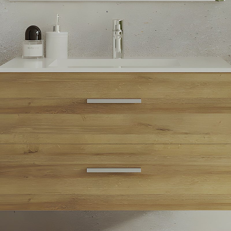 Szafka łazienkowa wisząca pod umywalkę - Kolor naturalny jasny - 80 cm - KAYLA