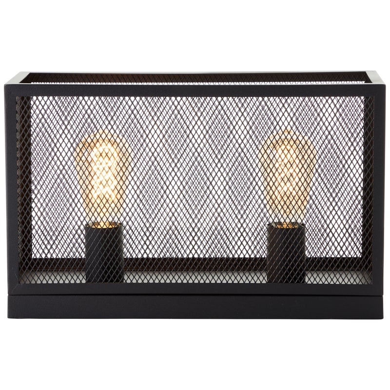 Brilliant Maze lampa stołowa 40x15cm czarny korund czarny metal 2x A60, E27, 60 W