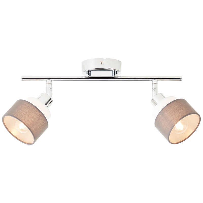 Lampa Brilliant Naples spot tube 2 żarówki chrom/szary/biały szary metal 2x D45, E14, 28 W