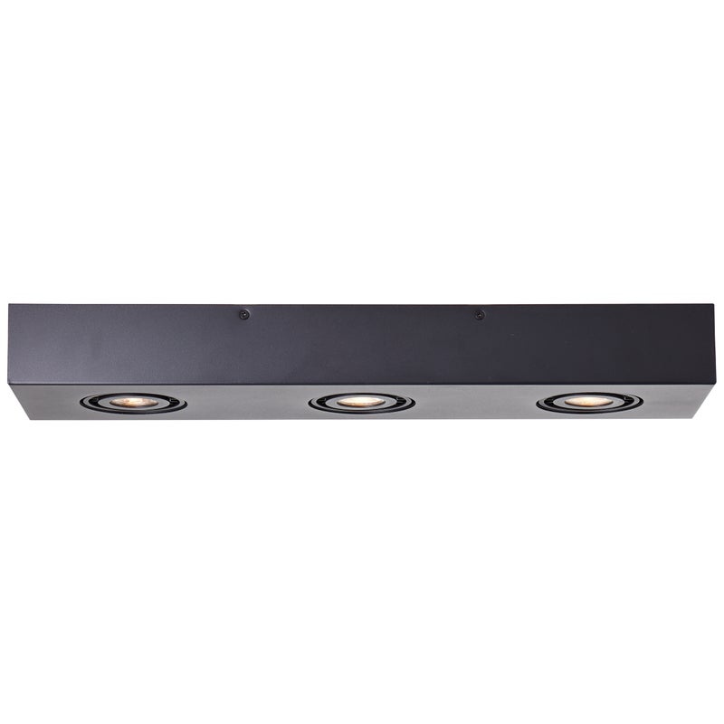 Brilliant Doro 3-płomienna lampa sufitowa LED, piaskowo-czarna, metal, 3x LED, GU10, 4,5 W, w tym reflektor LED (strumień świetlny: 345 lm, barwa świa