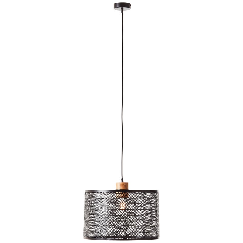 Lampa podłogowa Brilliant Mesa, 1 lampa, czarny/korzeń, metal/bambus, 1x A60, E27, 60 W