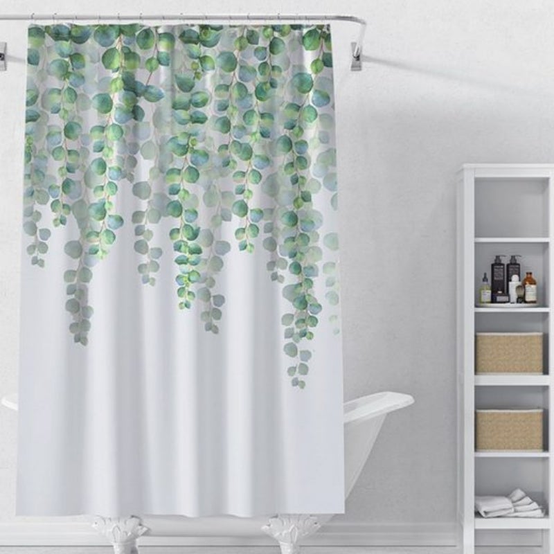 Zasłona prysznicowa Green Leaf Botanical - odporna na pleśń i wodoodporna - poliestrowa zasłona prysznicowa - 180x180cm