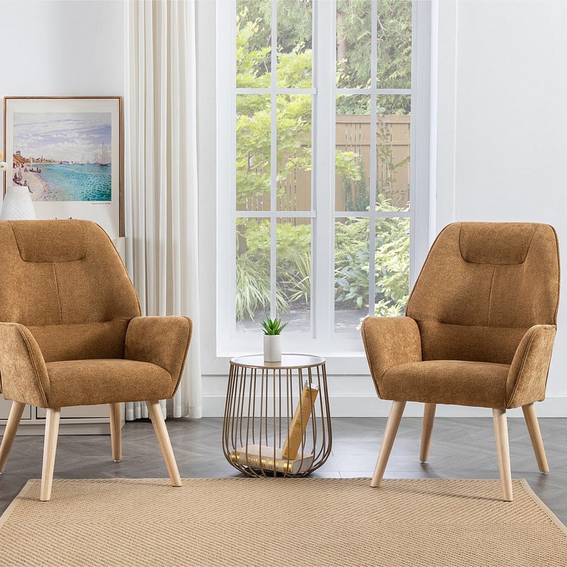 Fotel tapicerowany camelowy - OSIMO