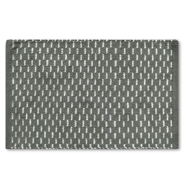Dywan bawełniany zielonkawo-szary z białymi detalami 50x80 cm Trwały i uniwersalny