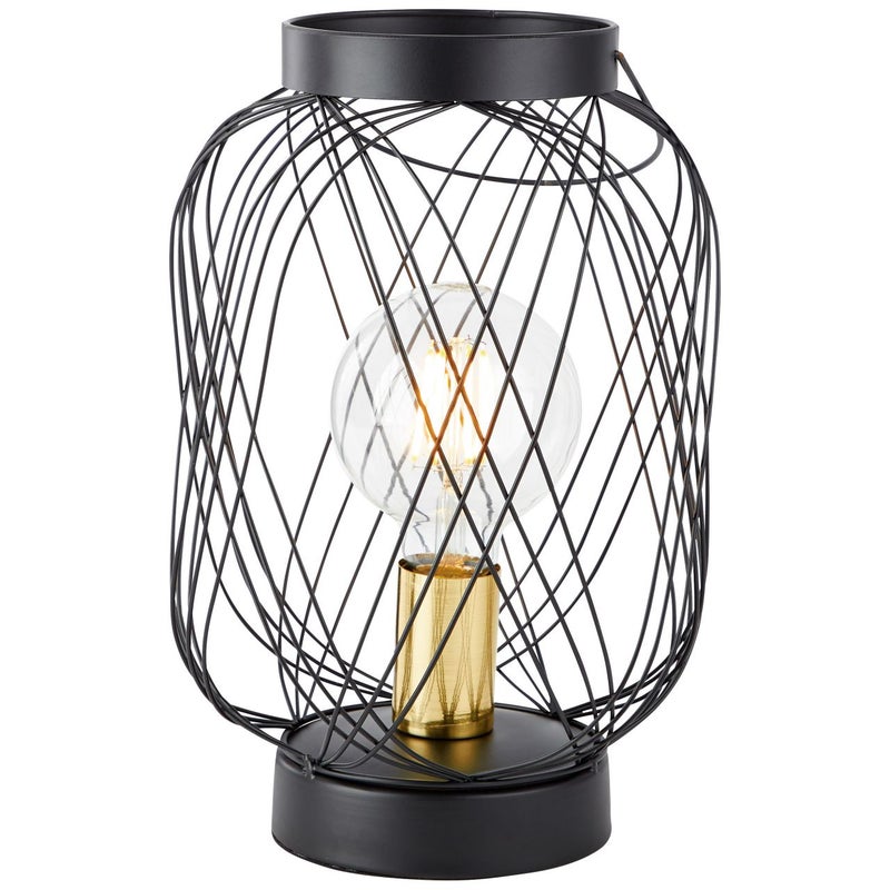 Lampa podłogowa Brilliant Pheme 1 flame czarny/srebrny, metal/szkło, 1x A60, E27, 52 W