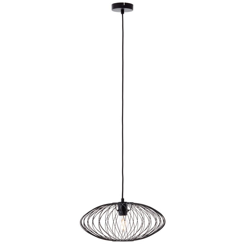 Brilliant Lampa wisząca Norden 40cm czarny matowy metal/szkło 1x A60, E27, 40W