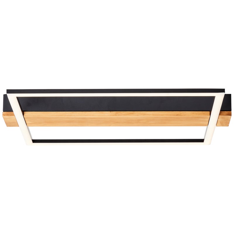 Lampa sufitowa LED Brilliant Loneos 45x40cm drewno/czarny, drewno/metal/plastik, 1x wbudowana dioda LED, 24 W, (strumień świetlny: 3000 lm, barwa świa