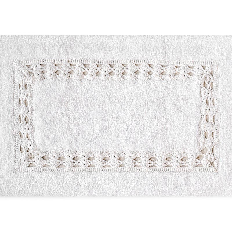 Zmywalny bawełniany dywanik szydełkowy biały 50x80CM