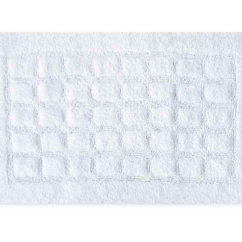 Zmywalny dywan bawełniany, biały, kwadratowy wzór, 50x80 cm