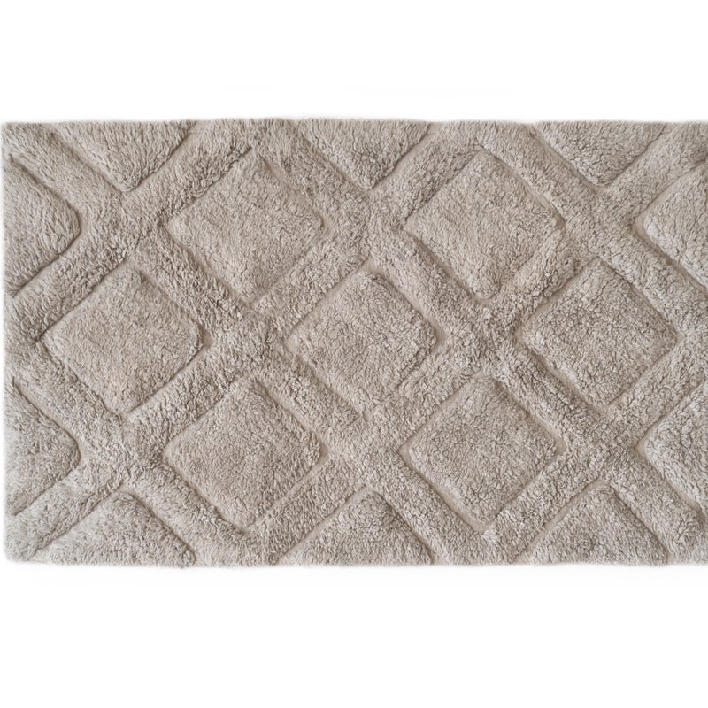 Dywan bawełniany zmywalny, romby beżowe, 50x80 cm