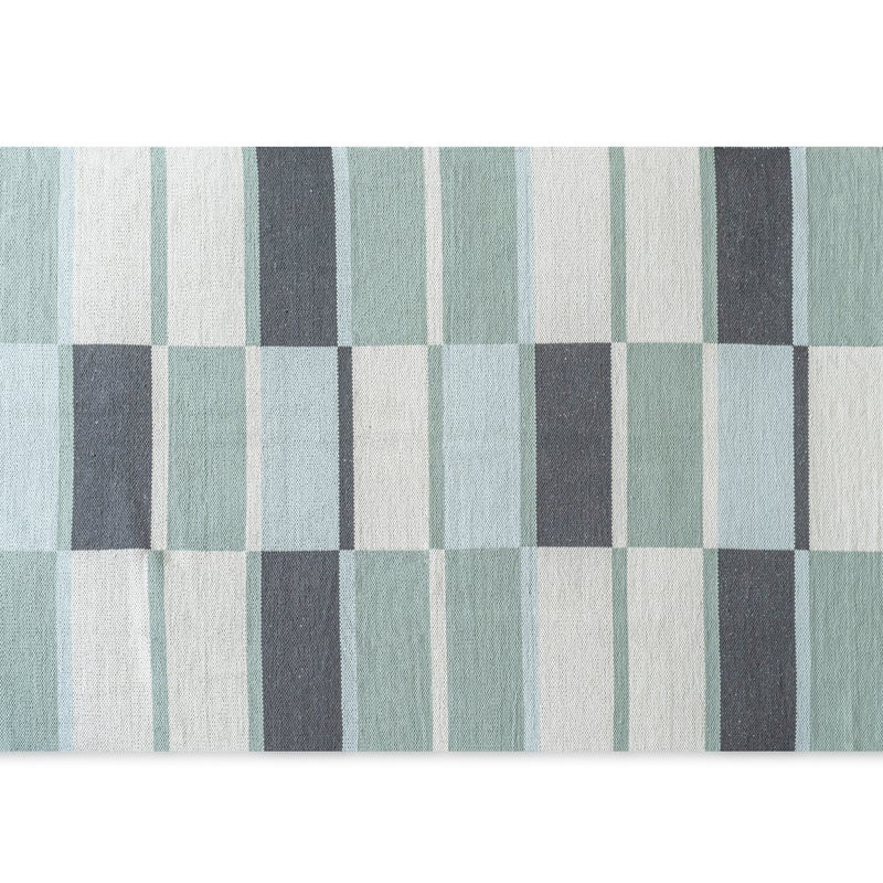 Dywan bawełniany z beżowo-zielono-niebieskim wzorem 160x230cm