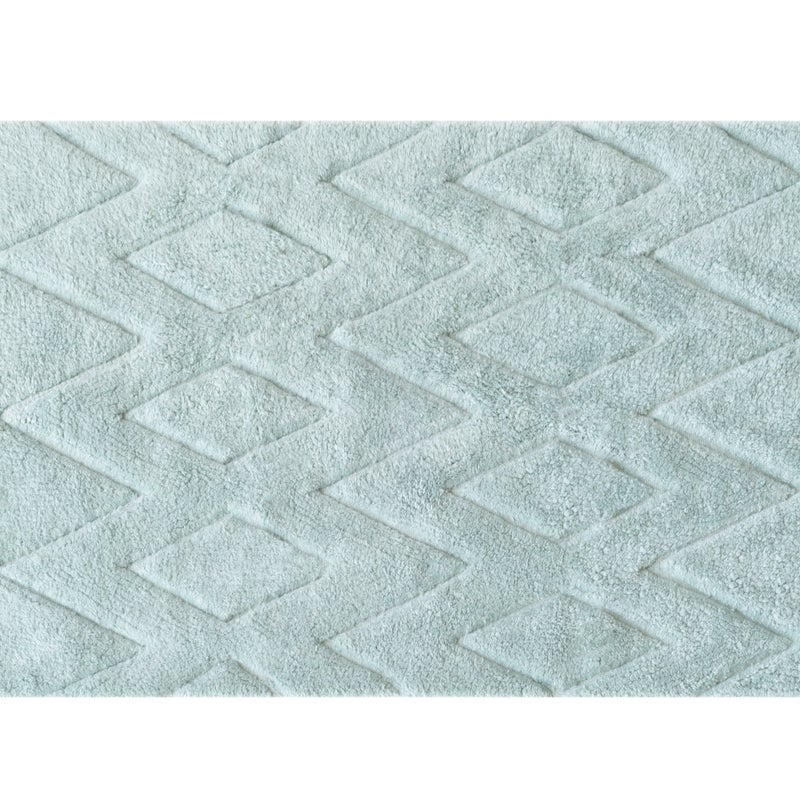 Dywan bawełniany w zygzak turkusowy, zmywalny, 50x80 cm