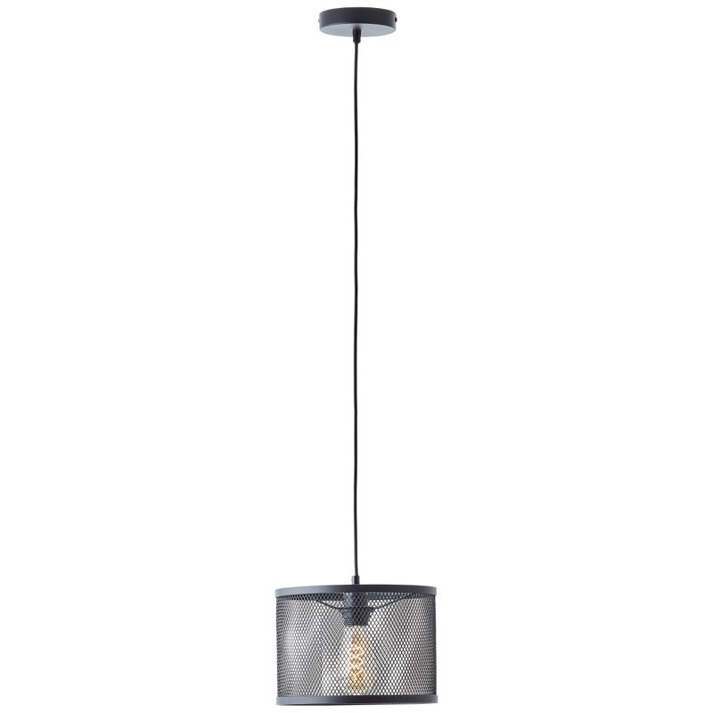 Brilliant Lampa wisząca Maze 25cm czarny metal/czarne szkło 1x A60, E27, 60 W