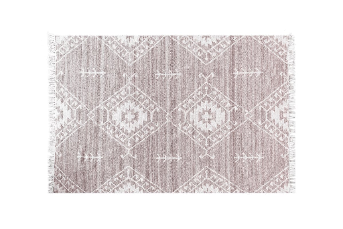 Różowy etniczny bawełniany dywan z frędzlami 175x235 cm