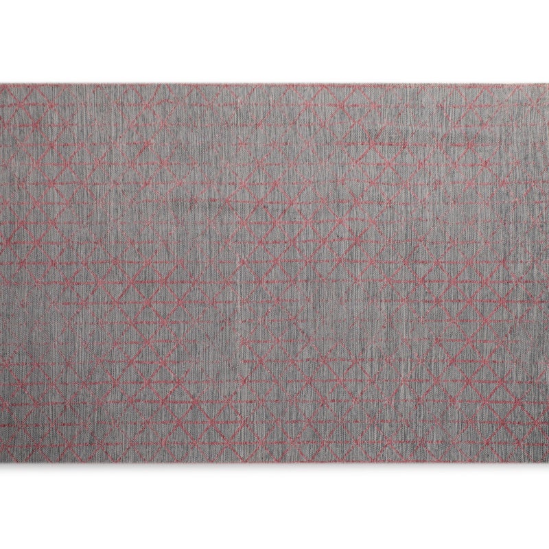 Szaro-czerwony geometryczny dywan bawełniany 175x235cm