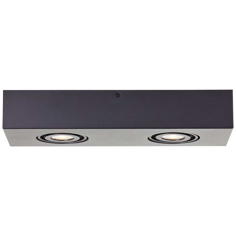 Brilliant Doro 2-płomienna lampa sufitowa LED piaskowo-czarna, metal, 2x LED, GU10, 4,5 W, z reflektorami LED (strumień świetlny: 345 lm, barwa światł