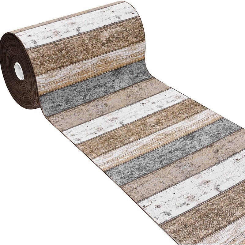 Dywan Kuchenny 52X140 cm Tkanina Gobelinowa Antypoślizgowy 100% Made in Italy Efekt Drewna Parkietowego Beżowy