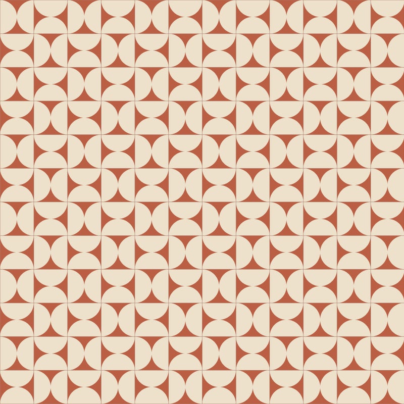 Dywan winylowy retro terakota 200x300 cm - PVC antypoślizgowy, gładki nadruk, winylowy dywan do kuchni lub salonu, zmywalny