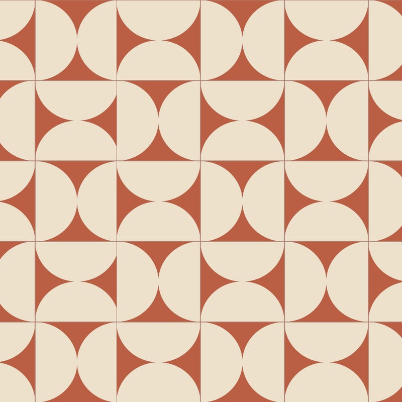 Dywan winylowy retro terakota 80x300 cm - PVC antypoślizgowy, gładki nadruk, winylowy dywan do kuchni lub salonu, zmywalny