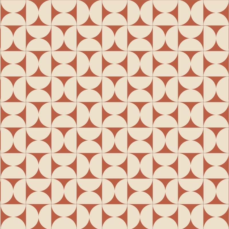 Dywan winylowy retro terakota 160x230 cm - PVC antypoślizgowy, gładki nadruk, winylowy dywan do kuchni lub salonu, zmywalny