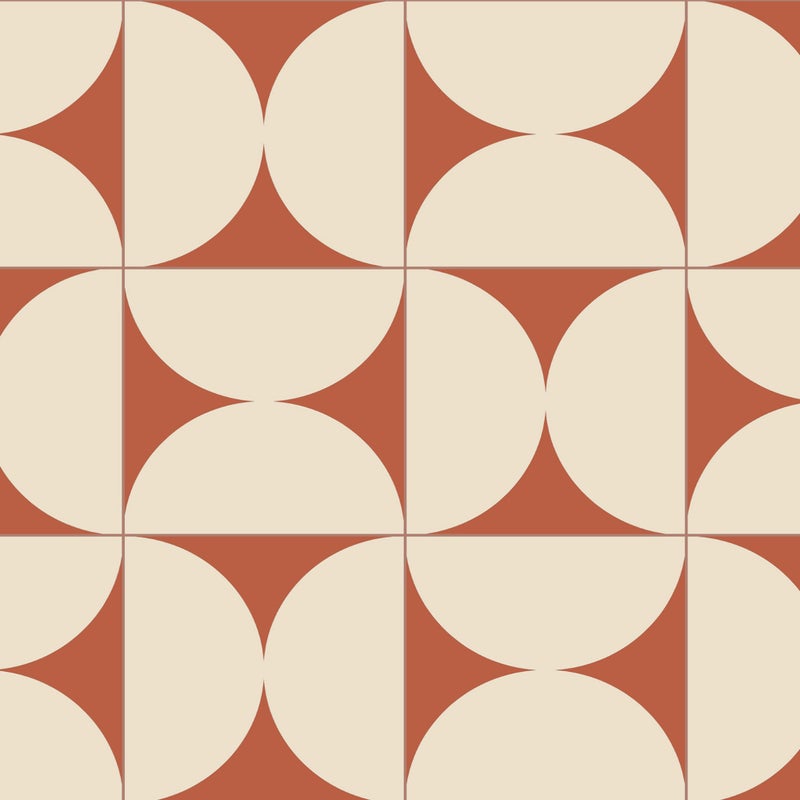 Dywan winylowy retro terakota 50x140 cm - PVC antypoślizgowy, gładki nadruk, winylowy dywan do kuchni lub salonu, zmywalny