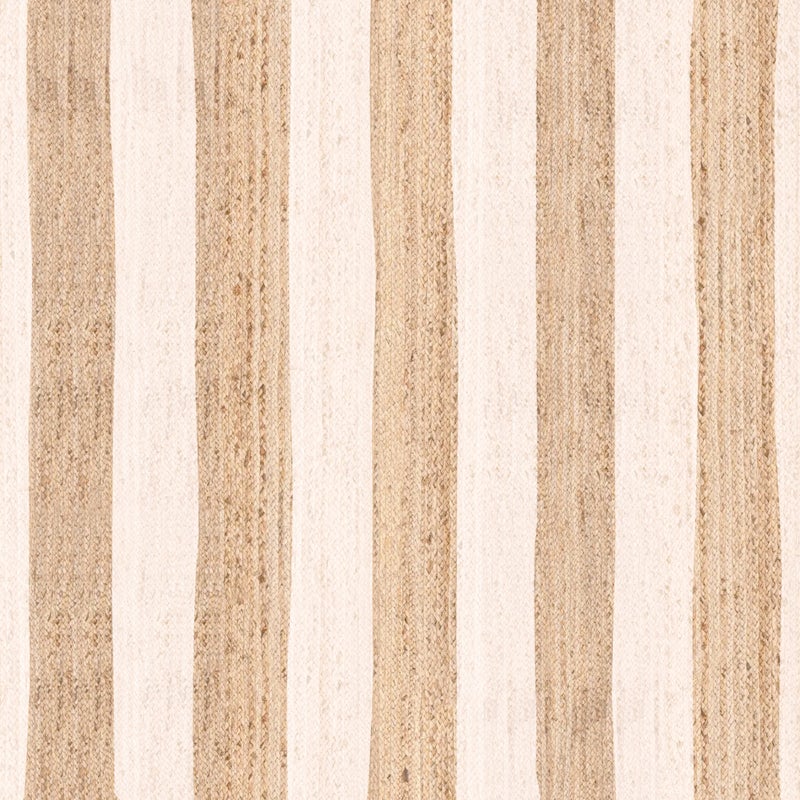 Dywan winylowy juta paski 200x266 cm - PVC antypoślizgowy, gładki nadruk, winylowy dywan do kuchni lub salonu, zmywalny