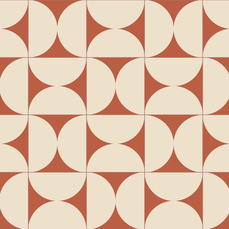 Dywan winylowy retro terakota 66x150 cm - PVC antypoślizgowy, gładki nadruk, winylowy dywan do kuchni lub salonu, zmywalny