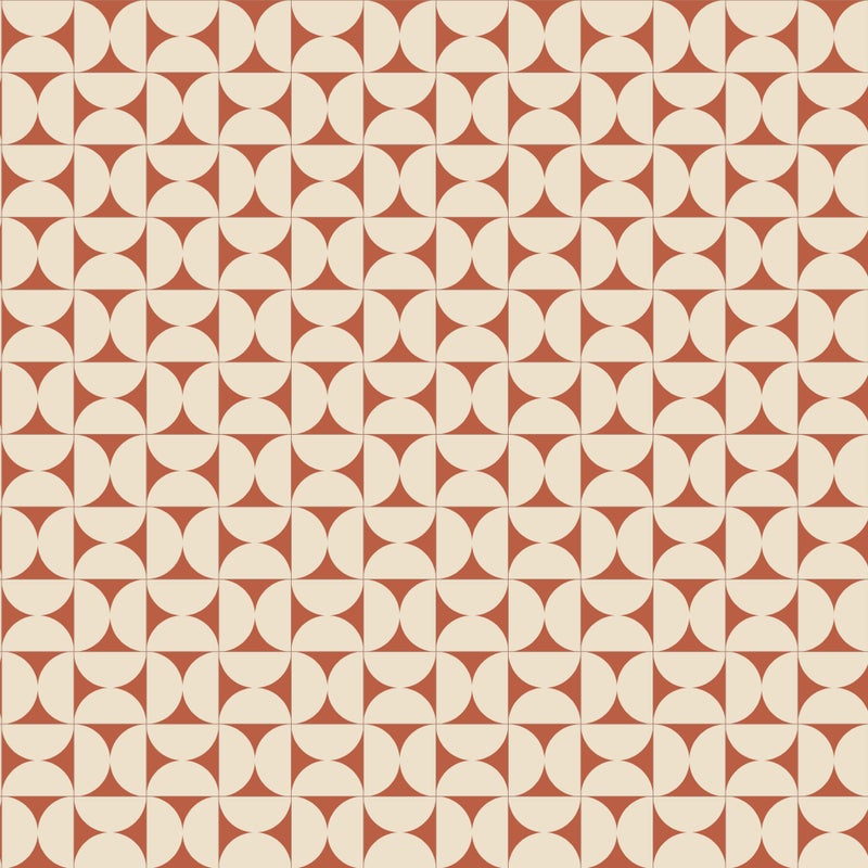 Dywan winylowy retro terakota 200x266 cm - PVC antypoślizgowy, gładki nadruk, winylowy dywan do kuchni lub salonu, zmywalny