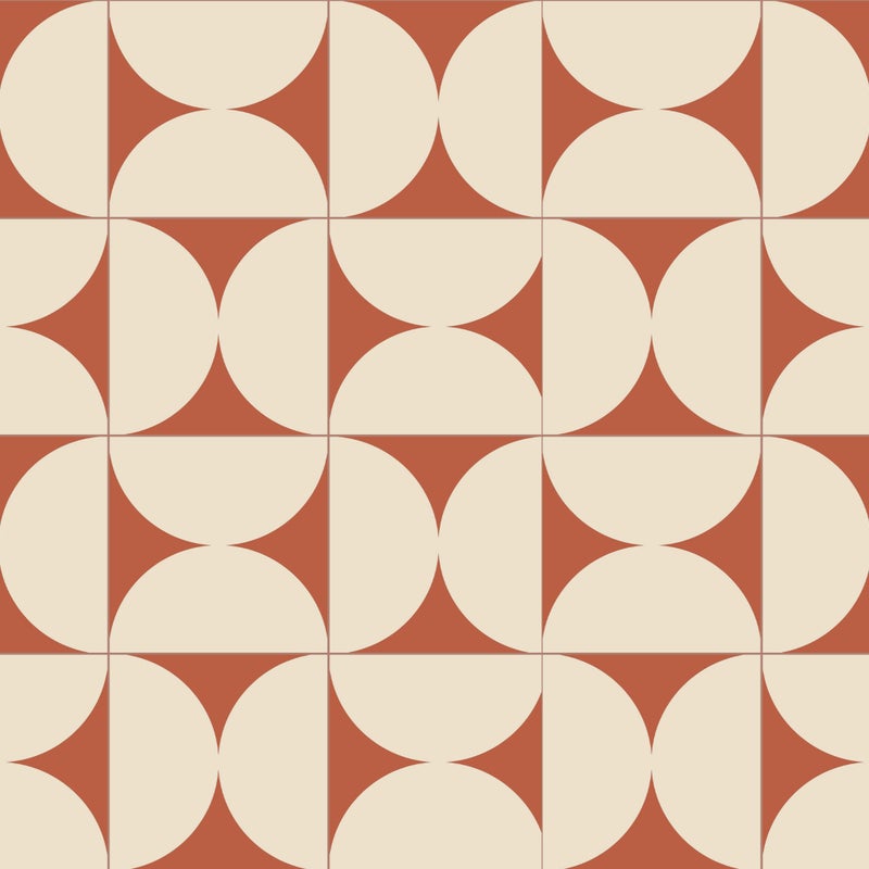 Dywan winylowy retro terakota 66x250 cm - PVC antypoślizgowy, gładki nadruk, winylowy dywan do kuchni lub salonu, zmywalny