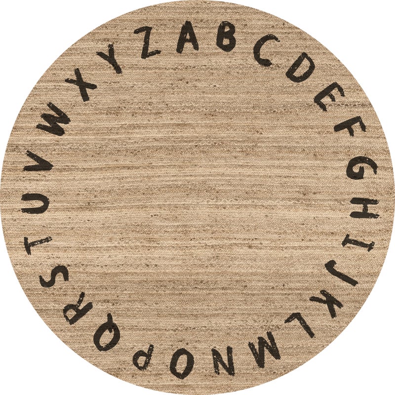 ABC Dywan winylowy czarna [średnica] 100 cm - PVC antypoślizgowa, winylowa do pokoju dziecięcego, trudnopalna i zmywalna