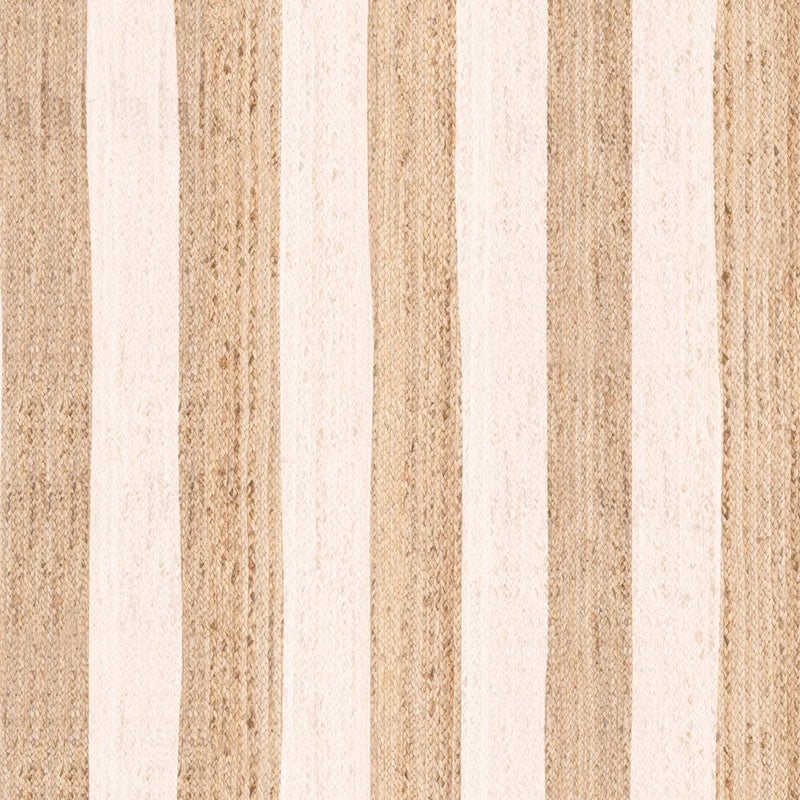 Winylowy dywan jutowy w paski 160x230 cm - PVC antypoślizgowy, gładki nadruk, winylowy dywan do kuchni lub salonu, zmywalny