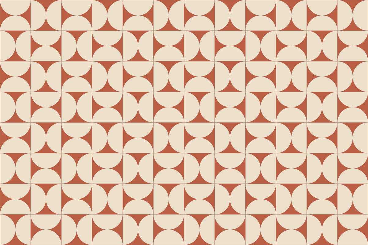 Dywan winylowy retro terakota 133x200 cm - PVC antypoślizgowy, gładki nadruk, winylowy dywan do kuchni lub salonu, zmywalny