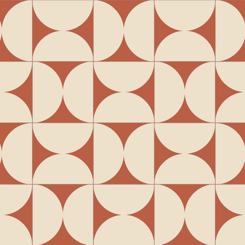 Dywan winylowy retro terakota 66x180 cm - PVC antypoślizgowy, gładki nadruk, winylowy dywan do kuchni lub salonu, zmywalny