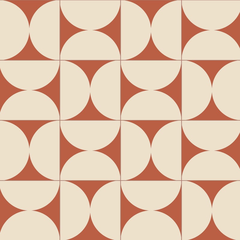 Dywan winylowy retro terakota 66x100 cm - PVC antypoślizgowy, gładki nadruk, winylowy dywan do kuchni lub salonu, zmywalny