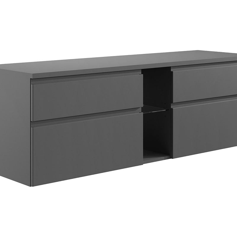 Szafka łazienkowa wisząca pod umywalkę - Szary - 150 cm - MAGDALENA II