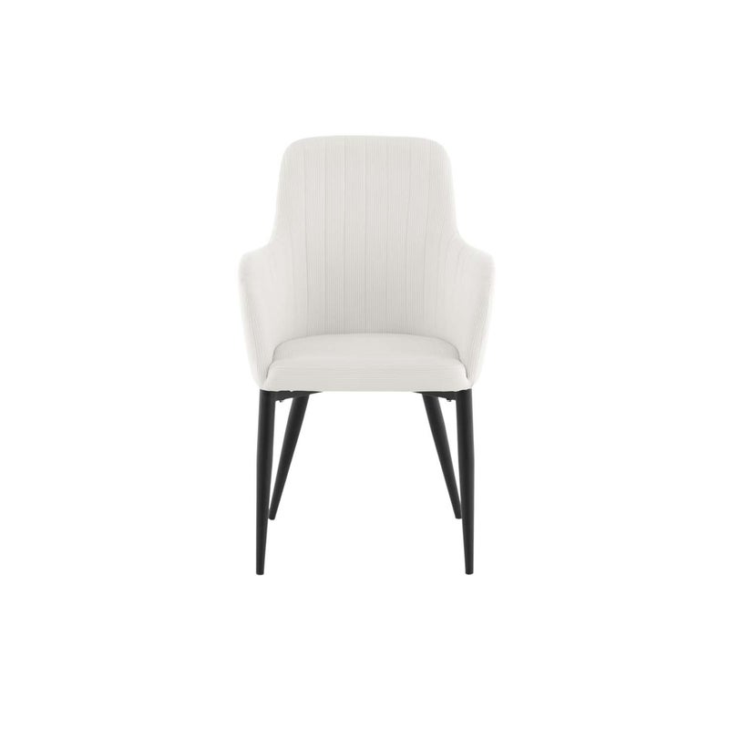 Comfort Krzesło stołowe z podłokietnikami aksamit biały.