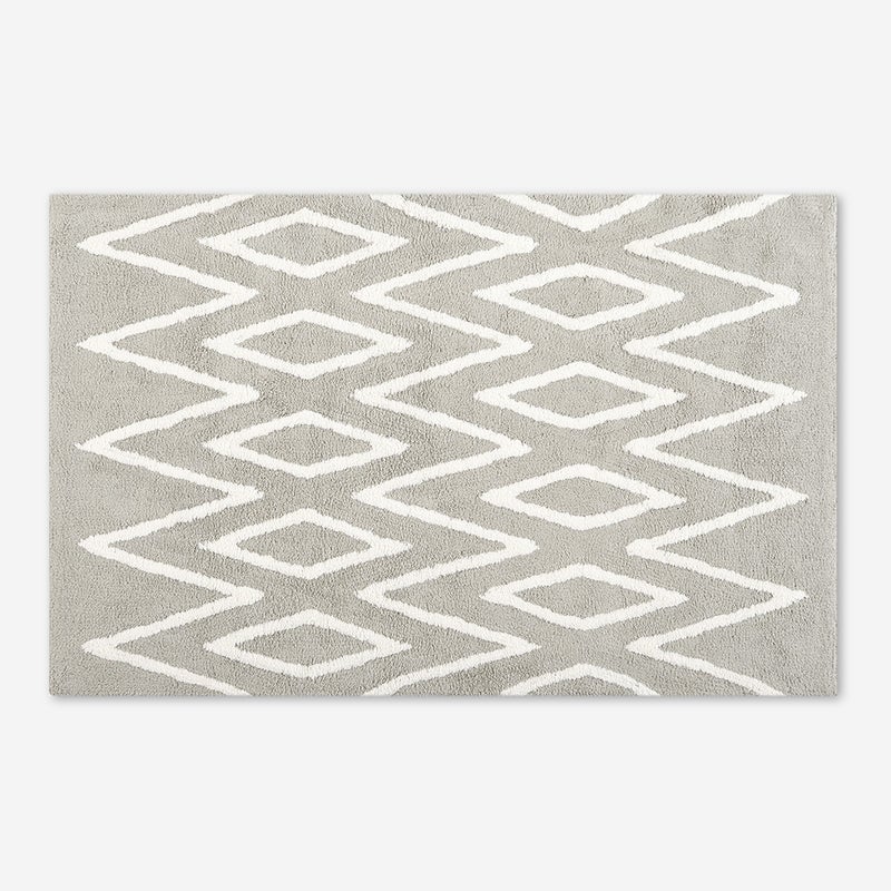 Dywan dziecięcy bawełniany 120x170 cm zygzak szary – Praktyczny i trwały