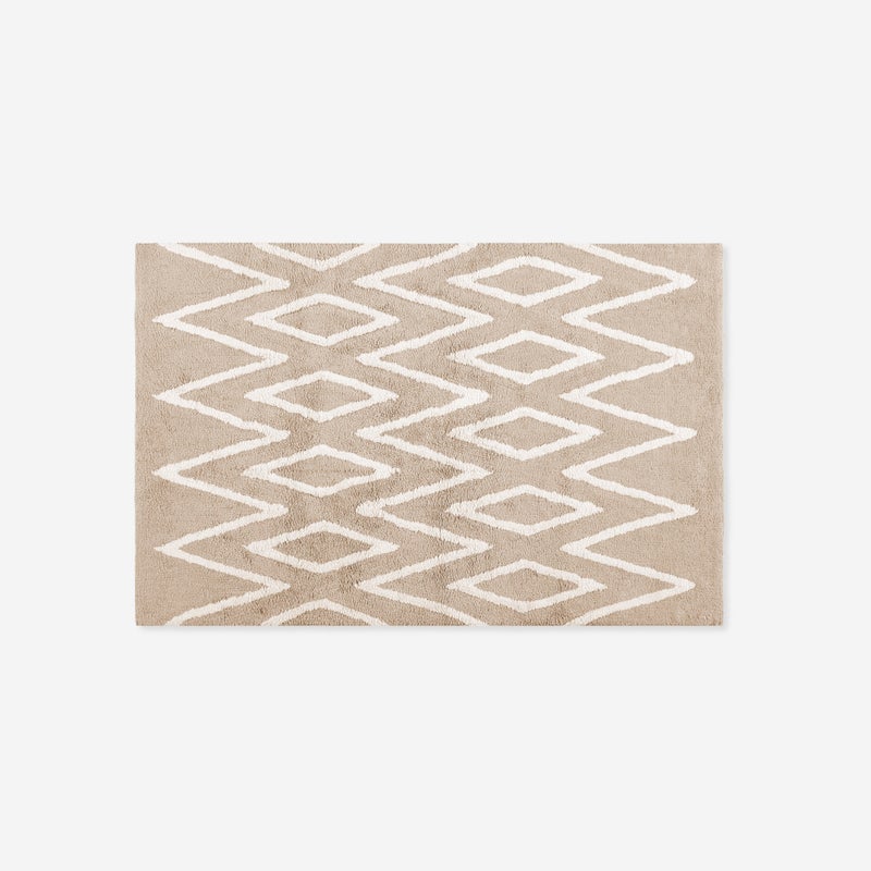Dywan dziecięcy bawełniany 80x120 cm zygzak beżowy – Praktyczny i trwały