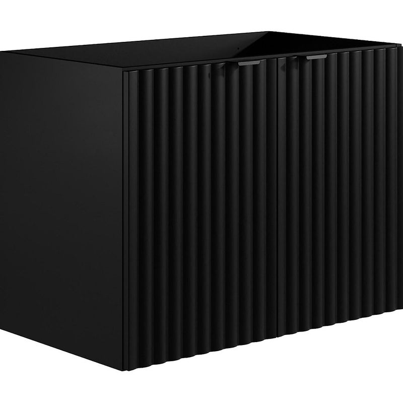 Szafka pod umywalkę wisząca ryflowana - Czarny - szer. 80 cm - ZILGA