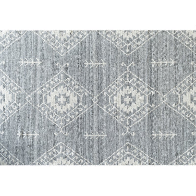 Szary etniczny bawełniany dywan z frędzlami 175x235 cm