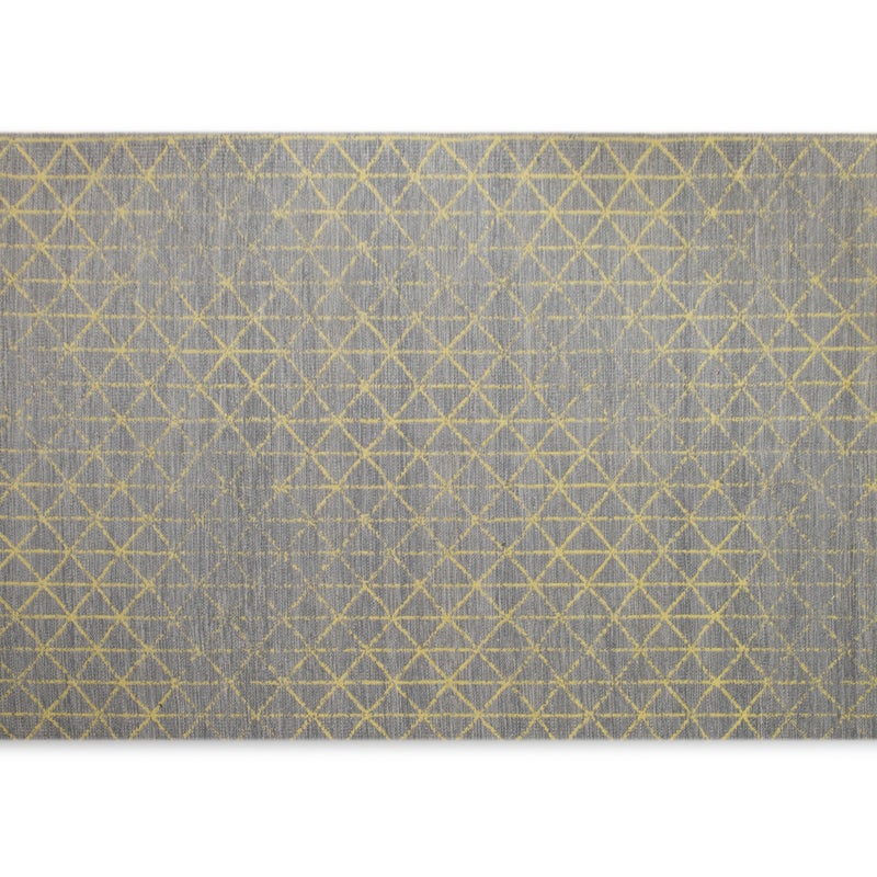 Dywan bawełniany, geometryczny, szaro-granatowy, 175x235 cm