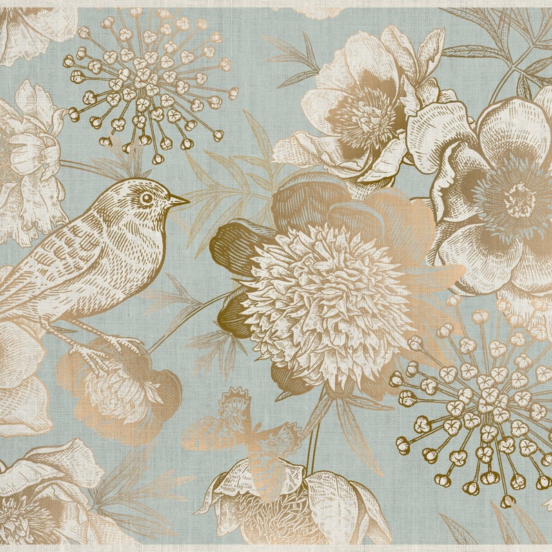 Mata winylowa Golden bird 66x100 cm - PVC antypoślizgowy, gładki nadruk, winylowy dywanik do kuchni lub salonu, zmywalny