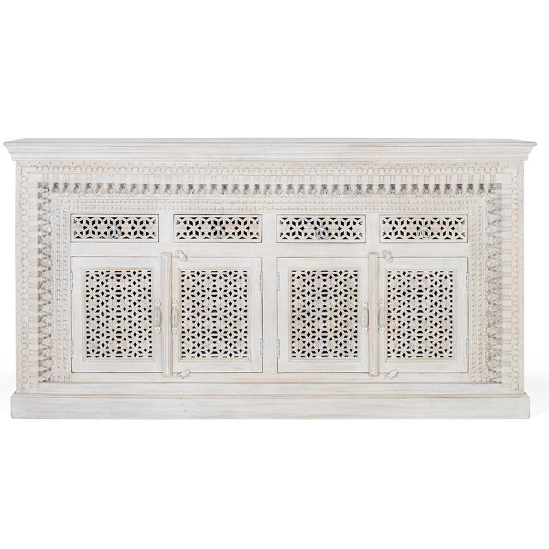 Bufet en bois manguier blanc vieilli