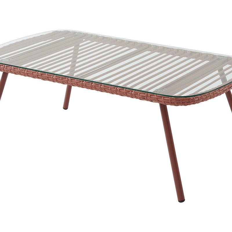 Stolik kawowy ogrodowy z technorattanu - Terakota - LOUSINI marki MYLIA