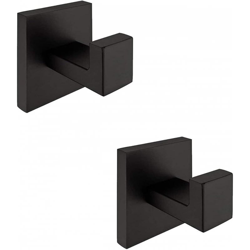 2-częściowy czarny wieszak na ręczniki, stal nierdzewna SUS304, pojedynczy wieszak ścienny