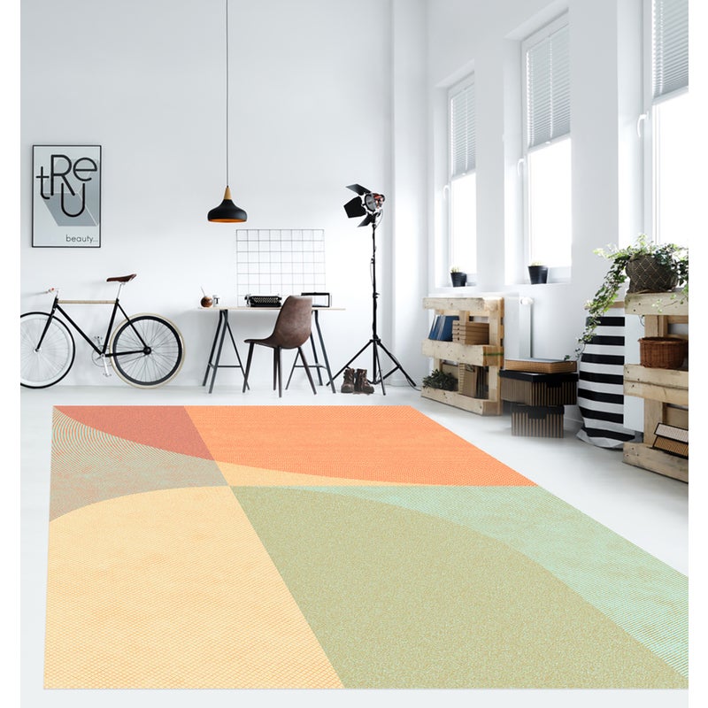 Dywan winylowy Palm Springs 100x150 cm - antypoślizgowy dywan PVC do kuchni lub salonu, zmywalny, nowoczesny styl